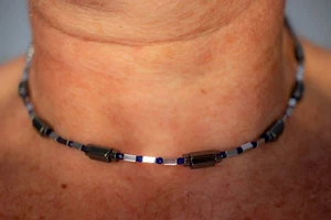 Collana uomo donna, pietre dure, giada, quarzo, turchese, ematite 028. - Foto 1 di 3