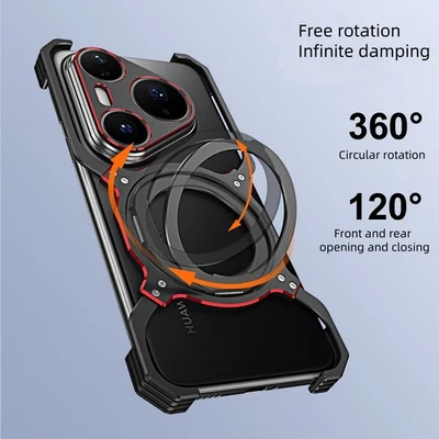 Funda con soporte magnético de metal sin marco para Huawei Nova 12 13 Pura 80 Ultra 70 Pro + Foto 1 de 4