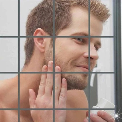 40x Spiegelfliesen Selbstklebend Klebespiegel Fliesenspiegel Spiegelkachel 15cm - Bild 1 von 4