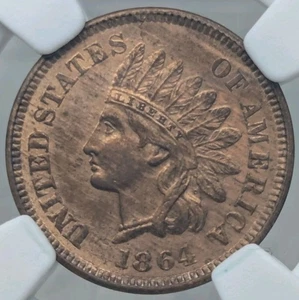 1864 L Indian Head Cent MS Details 65 RB - Picture 1 of 4