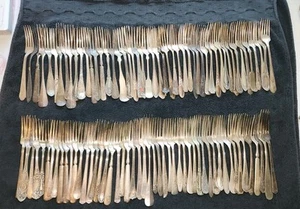 100 Piatti Argento FORCHETTE DA PRANZO Piatto Argento Posate Argenteria per Artigianato - Foto 1 di 12