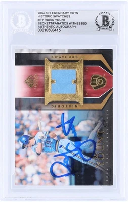 Autographed Robin Yount Brewers Baseball Card Item#14339523 COA - Image 1 of 4