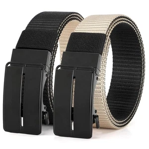 Men Nylon Reversible Ratchet Belt, Men Web Casual Work Belt for Jeans Pants w... - Picture 1 of 7
