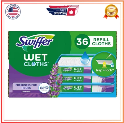 Recambios de paño para fregar húmedo Swiffer Sweeper, lavanda Febreze, 36 unidades Foto 1 de 4