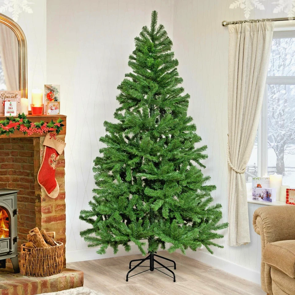7ft Artificial Christmas Tree – Lush Green Pine, Easy Assembly, Full Branches - Image 1 of 4