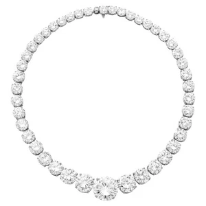 56 Cts Adstar Diamond Tennis White Necklace 925 Sterling Silver Wedding Jewelry - Picture 1 of 7