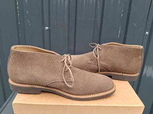 Gutteridge Men Italian Ankle Boots Tie Suede Light Brown New ØBx Chukka Sz11/ 44 - Picture 1 of 24