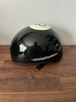 Medio casco genuino Harley Davidson 8 BALL DOT motocicleta negro brillante, talla XL Foto 1 de 4