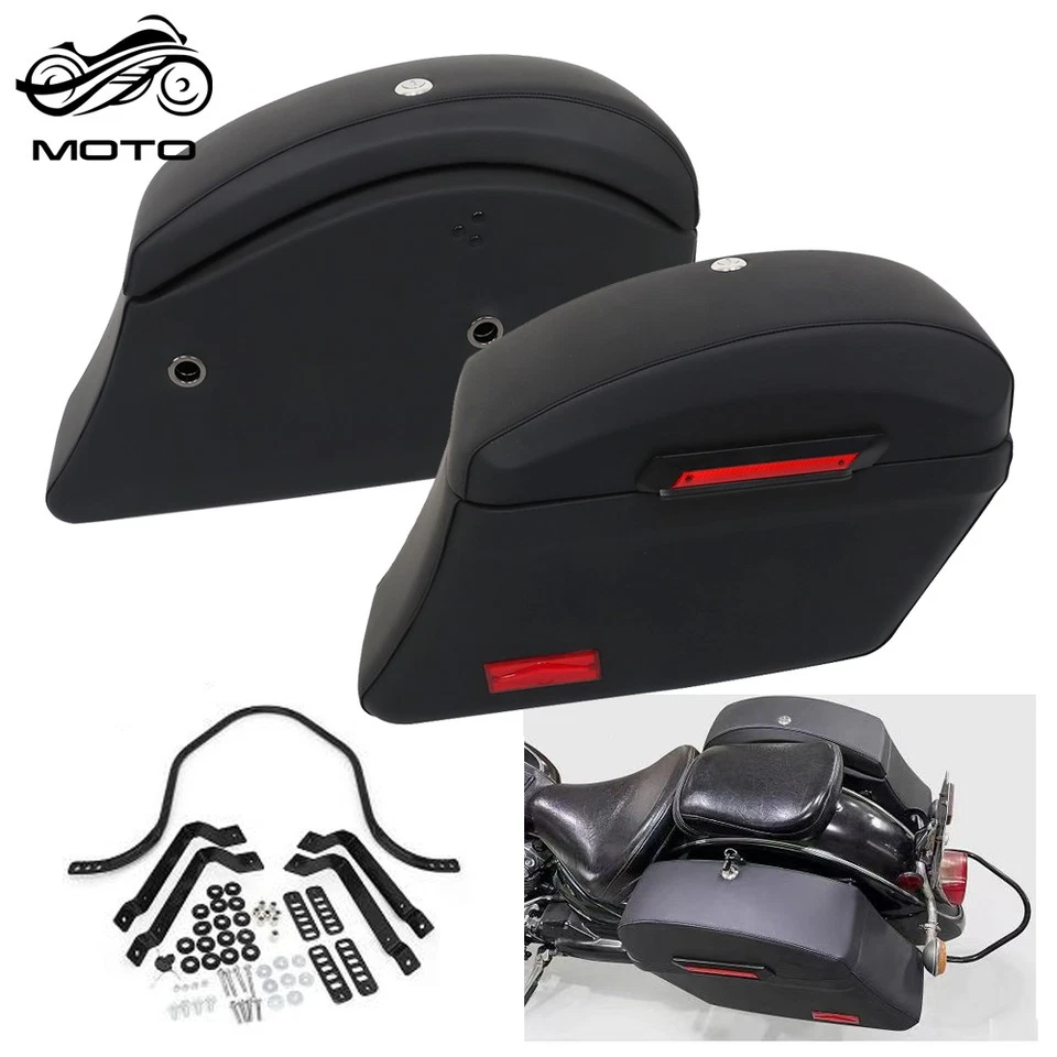 Bolsas rígidas universales negras para equipaje de motocicleta para Yamaha Kawasaki Honda Foto 1 de 4