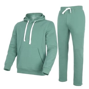 Men's Tracksuit 2 Piece Hoodie Sweat Athletic Sweatsuit Fleece X-Large Green - Picture 1 of 7