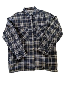 David Taylor Shacket gelb marine kariert Flanell Cabincore Holzfäller L-XL - Bild 1 von 7