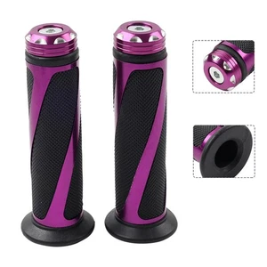 Motor 7/8" Hand Grips Handle Rubber Gel For Yamaha MX ATV Pit Dirt Bike Purple - Picture 1 of 11