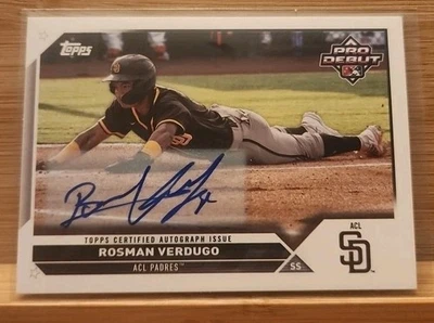 2023 Topps Pro Debut - Rosman Verdugo #PD-44 Autographs (AU, RC) - Image 1 of 4