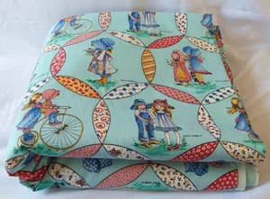 Vtg American Greetings Manes Hollie Hobby Quilt Top FABRIC 8-9 Yards 44" wide - Picture 1 of 7