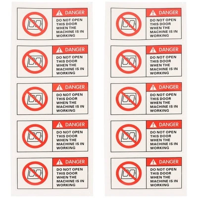  2 Pieces Do Not Open Danger Sticker Warning Stickers Machine Working Decals - Image 1 of 4