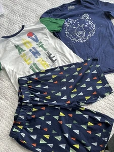 4Pc Set Eddie Bauer M Boys 10-12 Graphic Print Crewneck 3 T-Shirts w/pair Shorts - Picture 1 of 14