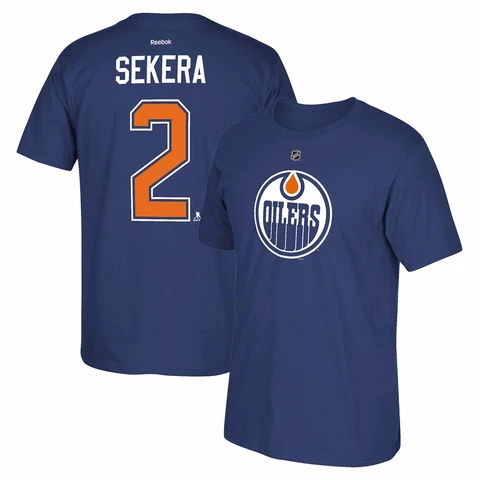 Andrej Sekera Reebok Edmonton Oilers Player Premier Blue Jersey T-Shirt Men's Cover