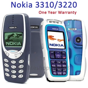 Nokia 3310/3220 Unlocked 2G GSM 900/1800 Original Cellular Phone 1 Year WARRANTY - Afbeelding 1 van 13