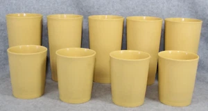 9 Vintage Tupperware 8-12oz Tumblers and 873 Cups 1251 Harvest Yellow - Picture 1 of 11
