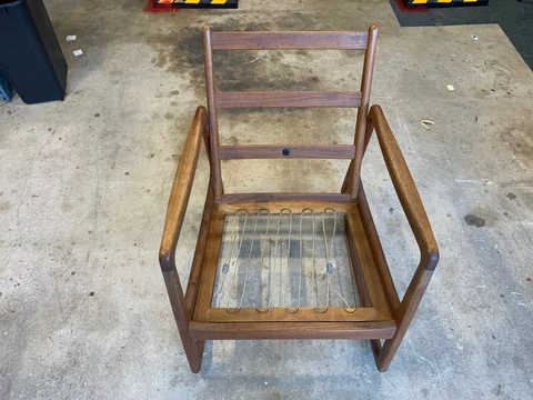 Ole Wanscher for France & Son John Stewart Mid Century Modern Teak Rocking Chair Cover