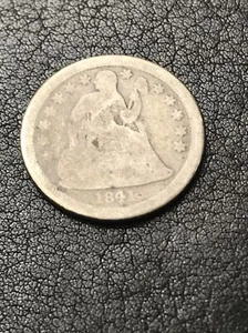 1841 Seated Liberty Dime Silver 10c Coin 10 Cents Ten Cents HGLK1 - Picture 1 of 4