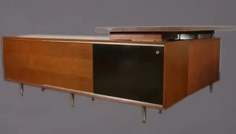 George Nelson WALNUT Executive Desk HERMAN MILLER credenza return Cover