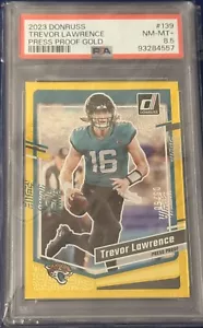 2023 Panini Donruss Trevor Lawrence PRESS PROOF GOLD SP #/50 Jaguars PSA 8.5 MT+ - Picture 1 of 6