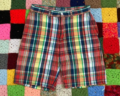 Polo Ralph Lauren Shorts 31 Men’s Plaid Multicolor Red Blue Yellow Green 41381 - Image 1 of 4