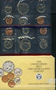 1990 PD US Mint Set (OGP) 10 coins - Picture 1 of 2
