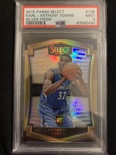 2015-16 Panini Select #136 Karl Anthony Towns Silver Prizm Rookie PSA 9 RC 