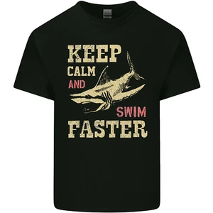Keep Calm Funny Scuba Diving Shark Diver Swim Kids T-Shirt Boys Girls - Picture 1 of 3