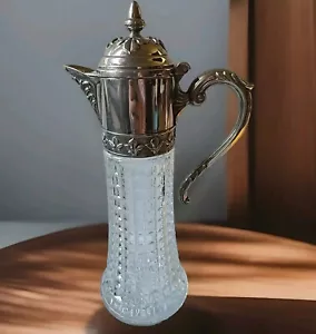 Primrose Italian Leaf Silverplate Wine Claret Pitcher. Vintage Italy 12" Tall - Picture 1 of 10