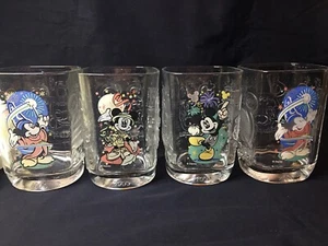 McDonalds Walt Disney World Year 2000 Celebration Glasses Set of 4 Mickey Mouse - Picture 1 of 1