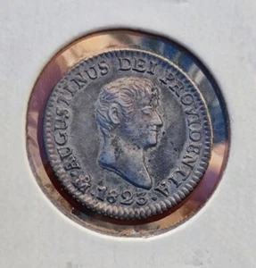 Mexico 1823 1/2 Half Real UNC Iturbide - Picture 1 of 9