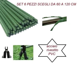 6 pali 11mm tutore giardino per serra sostegno piante fiori cannetta e giunzione - Foto 1 di 7