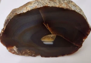 1.4 lb POLISHED GEODE/THUNDEREGG SOLID CRYSTAL/AGATE SLAB 1" THICK 5" X 3 3/4" - Picture 1 of 8