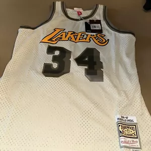 Mitchell & Ness Los Angeles Lakers 96-97 Shaq Swingman Jersey Mens Large Tan - Picture 1 of 5