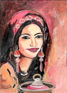 ACEO Original Painting Art Card Acrylic 100% Hand Painted - Picture 1 of 1