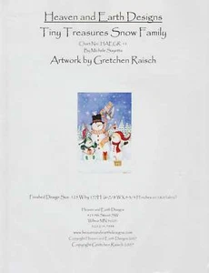 Tiny Treasures Snow Family by Heaven and Earth Designs cross stitch pattern - Picture 1 of 1