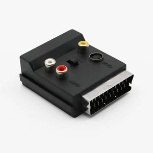 1x Switchable SCART Male to Female with S-Video 3 RCA Audio SCART Adapter - Picture 1 of 8