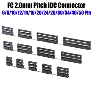 FC-6/8/10/14/16/20/26/30/40/50P 2.0mm Female IDC Socket Ribbon Cable Connector - Picture 1 of 21