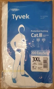 10 Stk Dupont Tyvek Schutzanzug Lackierer Maler 200 EasySafe Cat III, Gr. 3XL - Bild 1 von 2