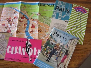 Lotto spille da viaggio turistiche mappe Parigi da collezione anni 70 - Foto 1 di 9