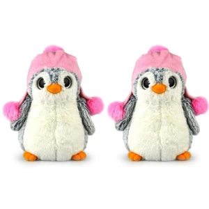 2PK Korimco Kids 29cm Children Large Cosy Penguin w/Hat Plush Soft Stuffed Toy - Picture 1 of 1