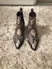 Ted Baker Snake Skin Look Ankle Boot Size 36