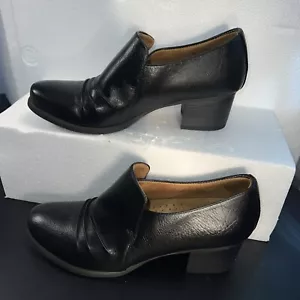 Zapatos Natural Soul para mujer arrugados sin cordones cuero negro cómodo talla 9M - Imagen 1 de 15
