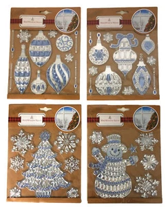 Christmas Winter Wall Window Sticker Decoration Decor Snowman Tree Snowflakes - Picture 1 of 9