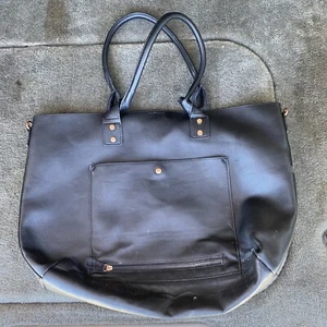 iFly Black Leather Tote Bag Handbag - Picture 1 of 8