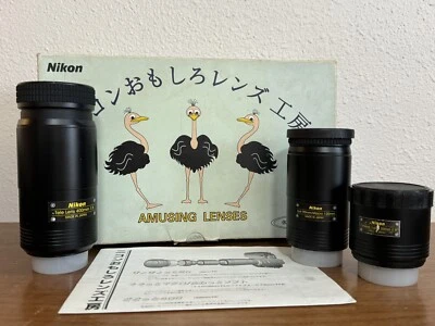 Nikon RARE Amusing Lens Set in Box Fun Fun 20mm Fisheye 120mm 90mm 400mm - Image 1 of 4