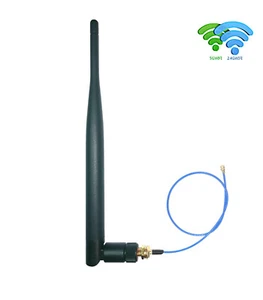 2.4&5G AntennaSet 5dBi/20cm/SMA-J & I.PX/U.FL Blue Pigtail e.g. WiFi5/6 Router - Bild 1 von 7